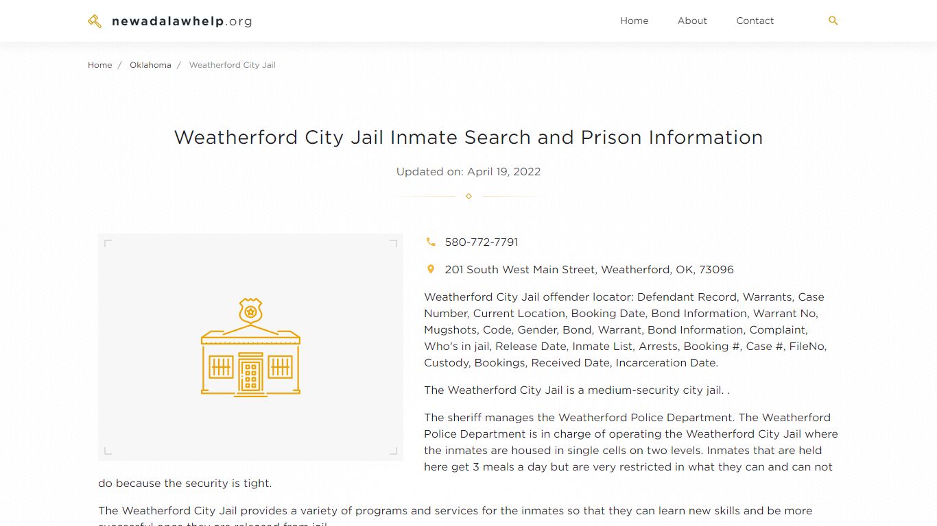 Weatherford City Jail Inmate Search, Visitation, Phone no ...