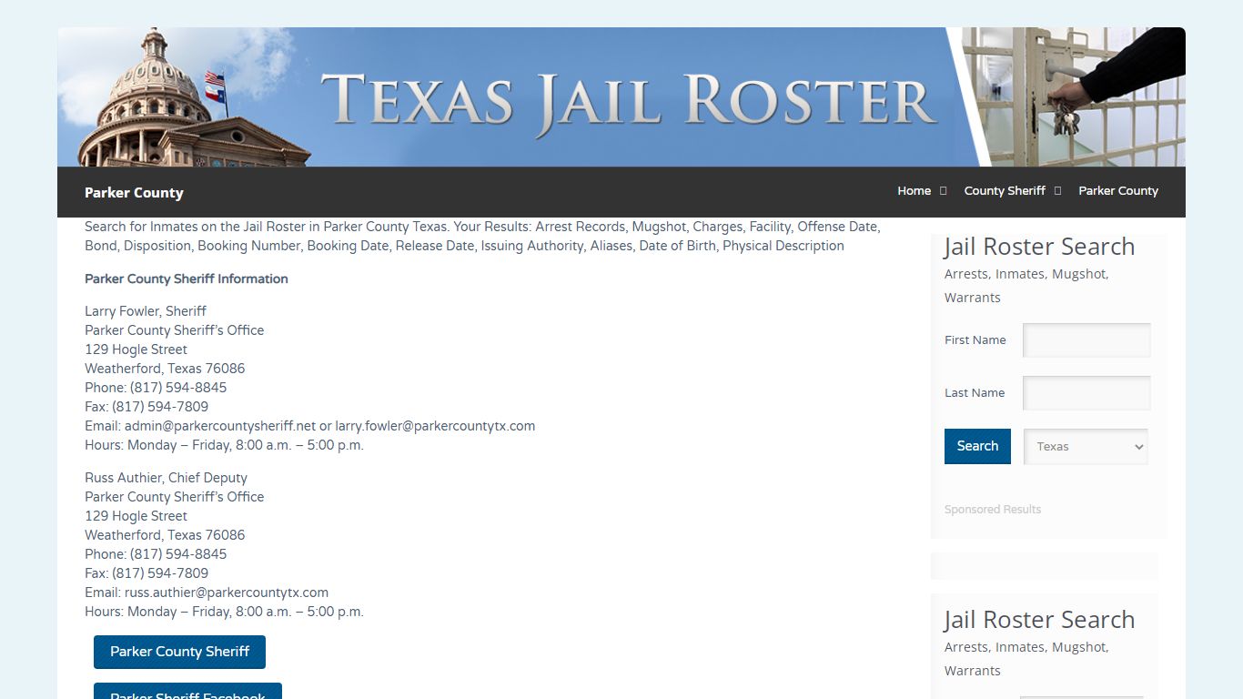 Parker County | Jail Roster Search
